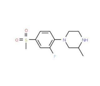 1-[2-Fluoro-4-(methylsulfonyl)phenyl]-3-methylpiperazine - chemical structure image