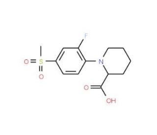 1-[2-Fluoro-4-(methylsulfonyl)phenyl]piperidine-2-carboxylic acid - chemical structure image