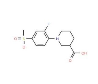 1-[2-Fluoro-4-(methylsulfonyl)phenyl]piperidine-3-carboxylic acid - chemical structure image