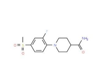 1-[2-Fluoro-4-(methylsulfonyl)phenyl]piperidine-4-carboxamide - chemical structure image