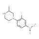 1-(2-Fluoro-4-nitrophenyl)-3-methylpiperazine - chemical structure image