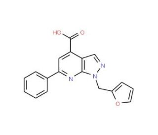 1-(2-furylmethyl)-6-phenyl-1H-pyrazolo[3,4-b]pyridine-4-carboxylic acid - chemical structure image