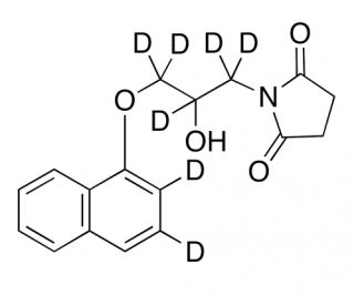 1-[2-Hydroxy-3-(1-naphthalenyloxy)propyl]-2,5-pyrrolidinedione-d7 - chemical structure image