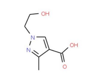 1-(2-hydroxyethyl)-3-methyl-1H-pyrazole-4-carboxylic acid - chemical structure image