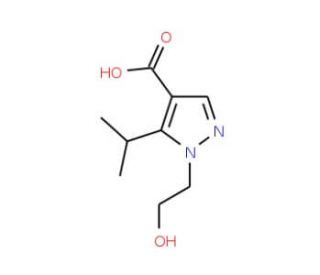 1-(2-hydroxyethyl)-5-isopropyl-1H-pyrazole-4-carboxylic acid - chemical structure image