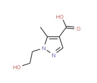 1-(2-hydroxyethyl)-5-methyl-1H-pyrazole-4-carboxylic acid - chemical structure image