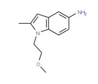 1-(2-Methoxy-ethyl)-2-methyl-1H-indol-5-ylamine (CAS 883545-36-6) - chemical structure image