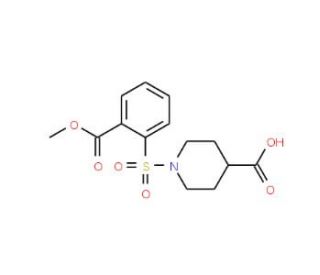 1-{[2-(methoxycarbonyl)phenyl]sulfonyl}piperidine-4-carboxylic acid - chemical structure image