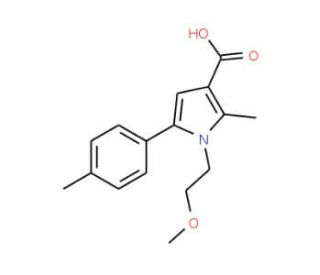 1-(2-Methoxyethyl)-2-methyl-5-(4-methylphenyl)-1H-pyrrole-3-carboxylic acid - chemical structure image