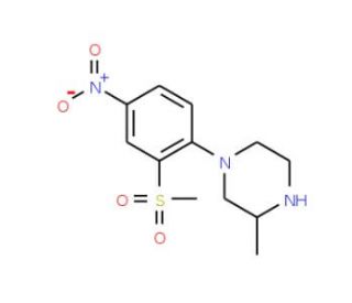 1-[2-(Methylsulfonyl)-4-nitrophenyl]-3-methylpiperazine - chemical structure image