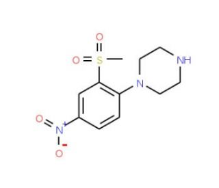 1-[2-(Methylsulfonyl)-4-nitrophenyl]piperazine - chemical structure image