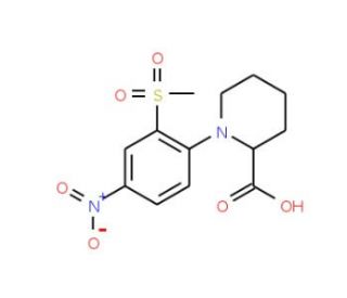 1-[2-(Methylsulfonyl)-4-nitrophenyl]piperidine-2-carboxylic acid - chemical structure image