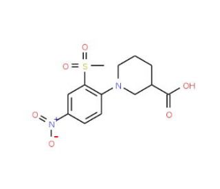 1-[2-(Methylsulfonyl)-4-nitrophenyl]piperidine-3-carboxylic acid - chemical structure image