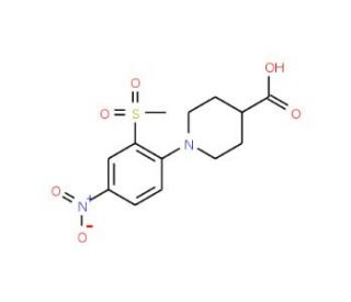 1-[2-(Methylsulfonyl)-4-nitrophenyl]piperidine-4-carboxylic acid - chemical structure image