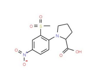 1-[2-(Methylsulfonyl)-4-nitrophenyl]pyrrolidine-2-carboxylic acid - chemical structure image