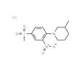 1-[2-Nitro-4-(methylsulfonyl)phenyl]-3-methylpiperidine hydrochloride - chemical structure image