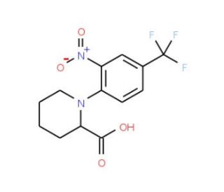 1-[2-Nitro-4-(trifluoromethyl)phenyl]piperidine-2-carboxylic acid - chemical structure image