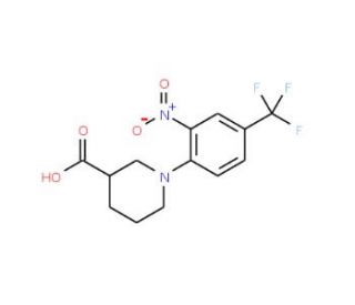 1-[2-Nitro-4-(trifluoromethyl)phenyl]piperidine-3-carboxylic acid - chemical structure image