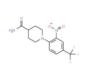 1-[2-Nitro-4-(trifluoromethyl)phenyl]piperidine-4-carboxamide - chemical structure image