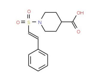 1-{[2-phenylvinyl]sulfonyl}piperidine-4-carboxylic acid (CAS 260441-69-8) - chemical structure image