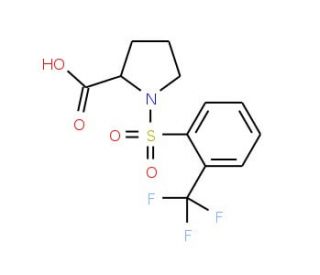 1-(2-Trifluoromethyl-benzenesulfonyl)-pyrrolidine-2-carboxylic acid - chemical structure image