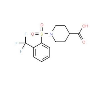 1-{[2-(trifluoromethyl)phenyl]sulfonyl}piperidine-4-carboxylic acid - chemical structure image