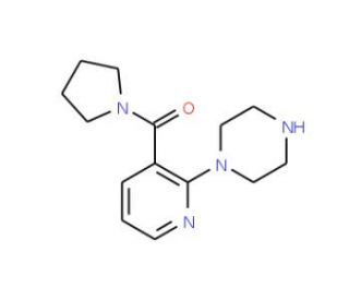 1-[3-(1-Pyrrolidinylcarbonyl)-2-pyridyl]piperazine - chemical structure image