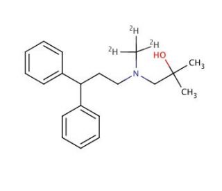 1-[(3,3-Diphenylpropyl)methylamino]-2-methyl-2-propanol-d3 (CAS 100442-33-9 (unlabeled)) - chemical structure image