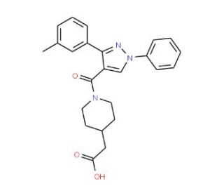(1-{[3-(3-Methylphenyl)-1-phenyl-1H-pyrazol-4-yl]-carbonyl}piperidin-4-yl)acetic acid - chemical structure image