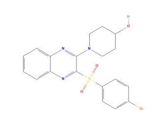 1-[3-[(4-Bromophenyl)sulfonyl]-2-quinoxalinyl]-4-piperidinol (CAS 1350960-66-5) - chemical structure image