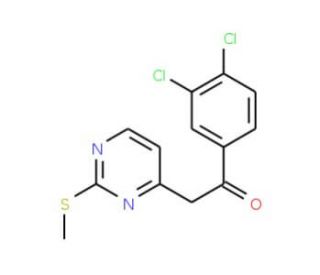 1-(3,4-Dichlorophenyl)-2-[2-(methylsulfanyl)-4-pyrimidinyl]-1-ethanone - chemical structure image