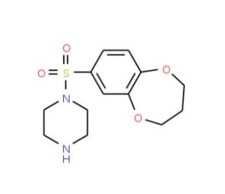 1-(3,4-dihydro-2H-1,5-benzodioxepin-7-ylsulfonyl)piperazine - chemical structure image