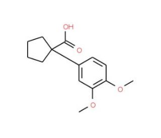 1-(3,4-dimethoxyphenyl)cyclopentanecarboxylic acid (CAS 43129-41-5) - chemical structure image