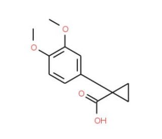 1-(3,4-dimethoxyphenyl)cyclopropane carboxylic acid (CAS 862821-16-7) - chemical structure image