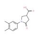 1-(3,4-Dimethylphenyl)-2-oxopyrrolidine-4-carboxylic acid (CAS 63674-65-7) - chemical structure image