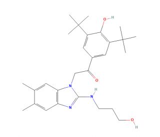 1-[3,5-Bis(1,1-dimethylethyl)-4-hydroxyphenyl]-2-[2-[(3-hydroxypropyl)amino]-5,6-dimethyl-1H-benzimidazol-1-yl]-ethanone (CAS