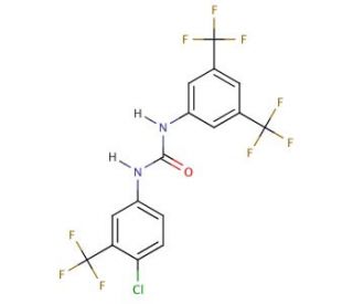 1-[3,5-Bis(trifluoromethyl)phenyl]-3-[4-chloro-3-(trifluoromethyl)phenyl]urea - chemical structure image
