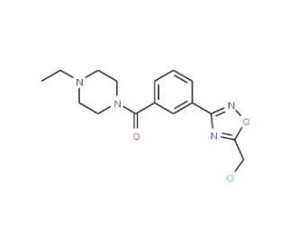 1-{3-[5-(Chloromethyl)-1,2,4-oxadiazol-3-yl]-benzoyl}-4-ethylpiperazine - chemical structure image