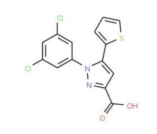 1-(3,5-dichlorophenyl)-5-thien-2-yl-1H-pyrazole-3-carboxylic acid - chemical structure image