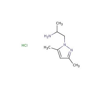 1-(3,5-dimethyl-1H-pyrazol-1-yl)propan-2-amine hydrochloride - chemical structure image