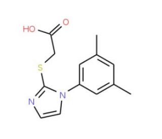 {[1-(3,5-dimethylphenyl)-1H-imidazol-2-yl]thio}acetic acid - chemical structure image