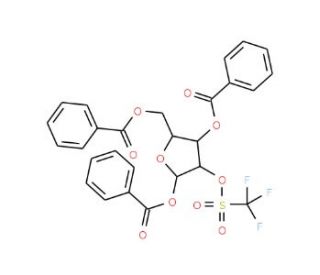 1,3,5-Tri-O-benzoyl-2-O-(trifluoromethanesulfonyl)-a-D-ribofuranose (CAS 97614-41-0) - chemical structure image