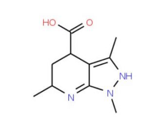 1,3,6-trimethyl-4,5,6,7-tetrahydro-1H-pyrazolo[3,4-b]pyridine-4-carboxylic acid - chemical structure image