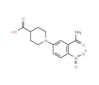 1-[3-(Aminocarbonyl)-4-nitrophenyl]-4-piperidinecarboxylic acid - chemical structure image
