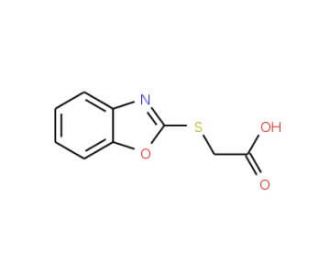 (1,3-benzoxazol-2-ylthio)acetic acid (CAS 58089-32-0) - chemical structure image