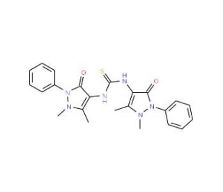 1,3-Bis-(1,5-dimethyl-3-oxo-2-phenyl-2,3-dihydro-1H-pyrazol-4-yl)-thiourea (CAS 26084-35-5) - chemical structure image