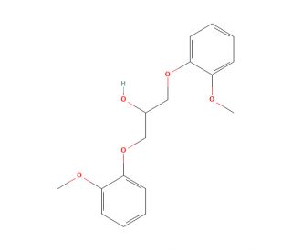1,3-Bis(2-methoxyphenoxy)-2-propanol (CAS 16929-60-5) - chemical structure image