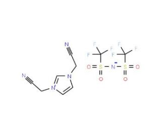 1,3-Bis(cyanomethyl)imidazolium bis(trifluoromethylsulfonyl)imide (CAS 934047-87-7) - chemical structure image