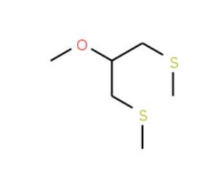1,3-Bis(methylthio)-2-methoxypropane (CAS 31805-84-2) - chemical structure image