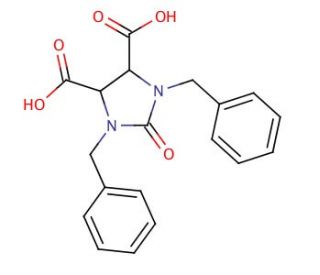 1,3-Bisbenzyl-2-oxoimidazolidine-4,5-dicarboxylic acid (CAS 59564-78-2) - chemical structure image